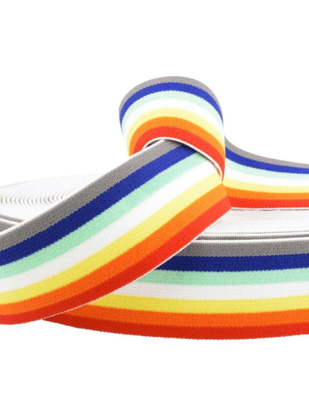 Gestreiftes Regenbogen-Fantasie-Gummiband 40 mm