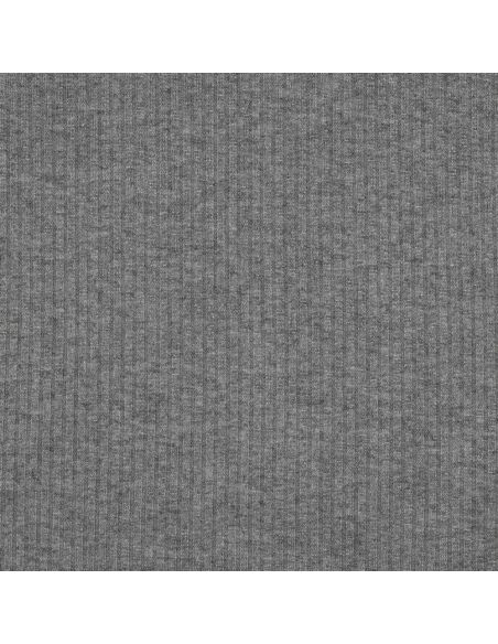 Rippenstrick-Lurex-Stoff - Silbergrau