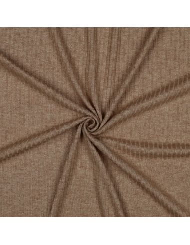 Rippenstrick Lurex Gewebestrick - Goldbeige