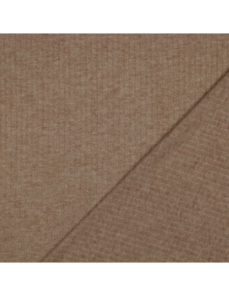 Rippenstrick Lurex Gewebestrick - Goldbeige