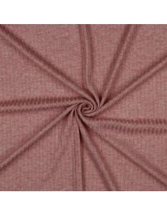 Geripptes Strickgewebe mit Lurex - Roségold