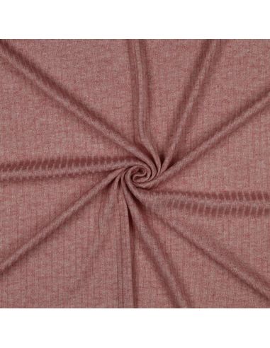 Geripptes Strickgewebe mit Lurex - Roségold