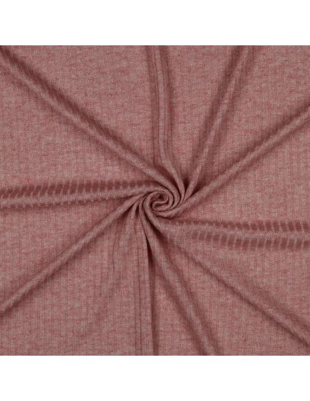 Geripptes Strickgewebe mit Lurex - Roségold