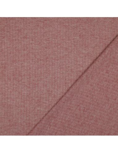 Geripptes Strickgewebe mit Lurex - Roségold