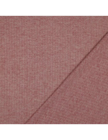 Geripptes Strickgewebe mit Lurex - Roségold
