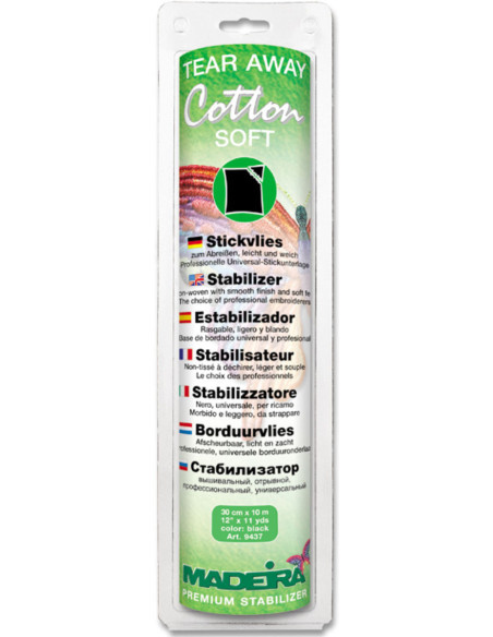 Reißbares Stabilisator Cotton Soft - Schwarz