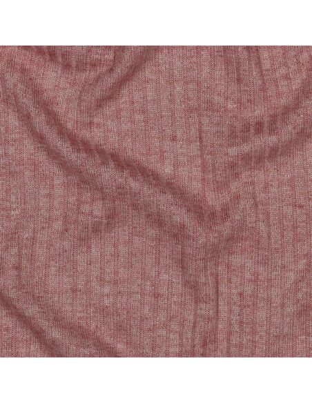 Geripptes Strickgewebe mit Lurex - Roségold