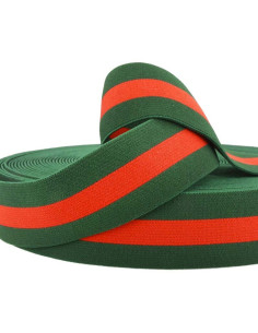 Grünes und rotes gestreiftes Fantasie-Gummiband 40 mm