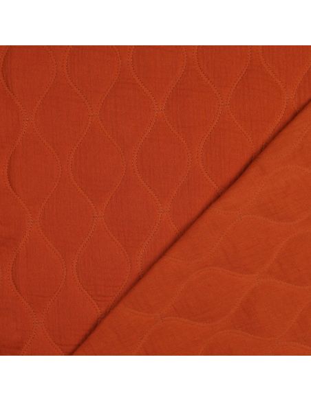 Steppstoff aus Double Gauze - Rostfarben