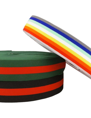 Grünes und rotes gestreiftes Fantasie-Gummiband 40 mm
