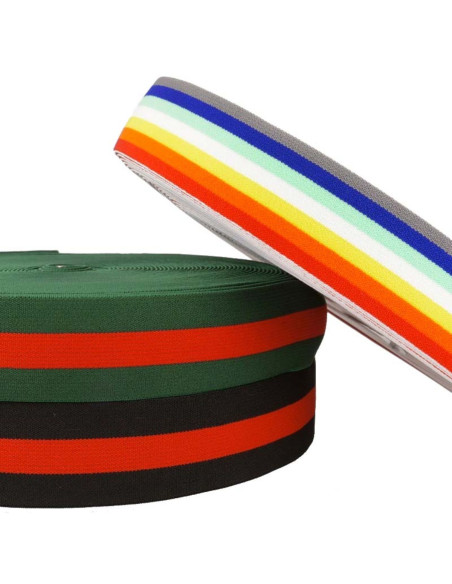 Grünes und rotes gestreiftes Fantasie-Gummiband 40 mm