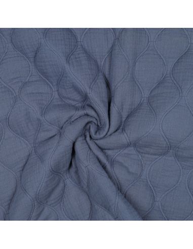 Steppstoff aus Doppelgaze - Jeansblau