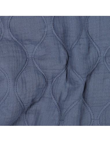 Steppstoff aus Doppelgaze - Jeansblau