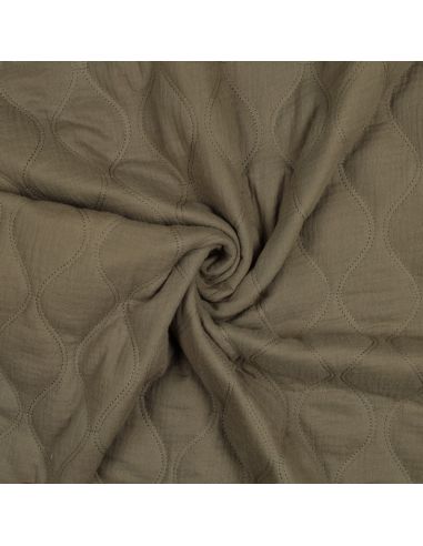 Steppstoff aus Doppelgaze - Khaki