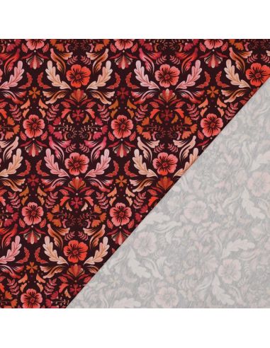 Bedruckter Jersey-Stoff Clara - Roter Hintergrund