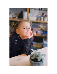 Glitzer-Kirsch-Sweatstoff-Mischung - Marineblau 2
