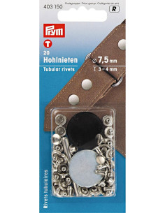 Satz mit 20 Hohlnieten mit Bohrwerkzeug 3-4 mm