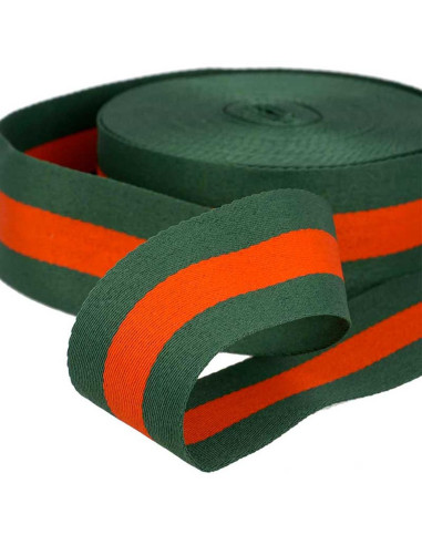 Galonstreifen 40 mm - Grün und Rot