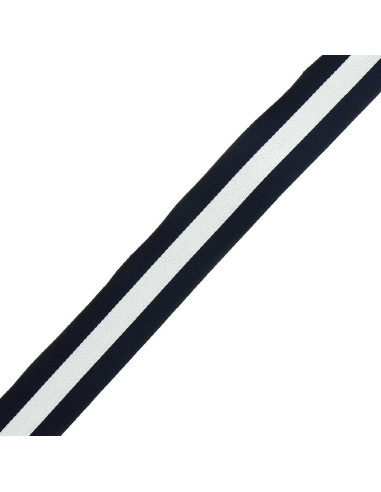 Galonstreifen 40 mm - Marineblau und Weiß