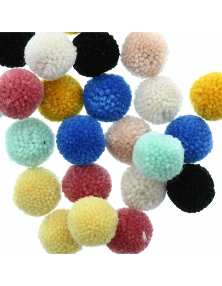 Set aus 24 Wollpompons - Natur