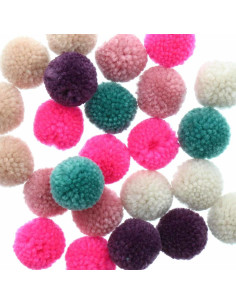 Set mit 24 Wollpompons - Jolly Christmas Pastell