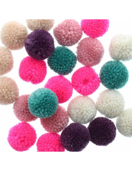 Set mit 24 Wollpompons - Jolly Christmas Pastell