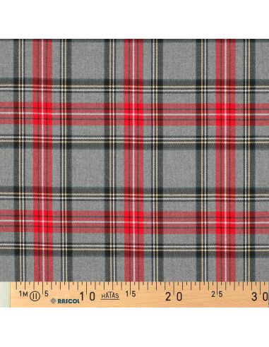 Schottisches Tartan-Gewebe - Rot und Grau