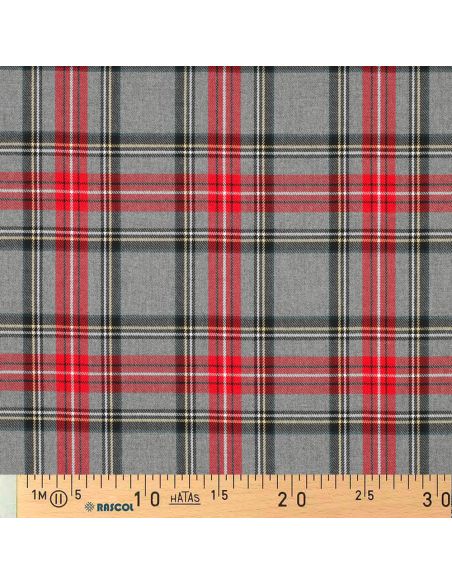 Schottisches Tartan-Gewebe - Rot und Grau