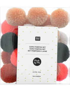 Set aus 24 Wollpompons - Halloween 2