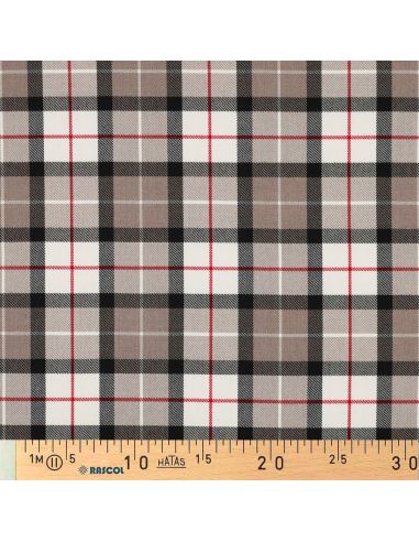 Schottische Tartan-Stoffe - Taupe und Schwarz