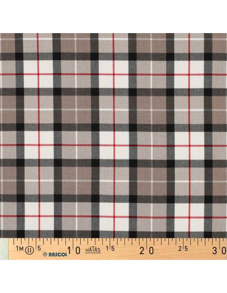 Schottische Tartan-Stoffe - Taupe und Schwarz