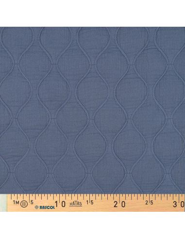 Steppstoff aus Doppelgaze - Jeansblau