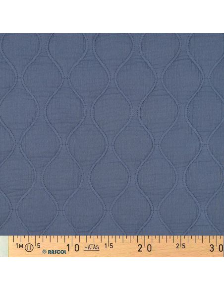 Steppstoff aus Doppelgaze - Jeansblau