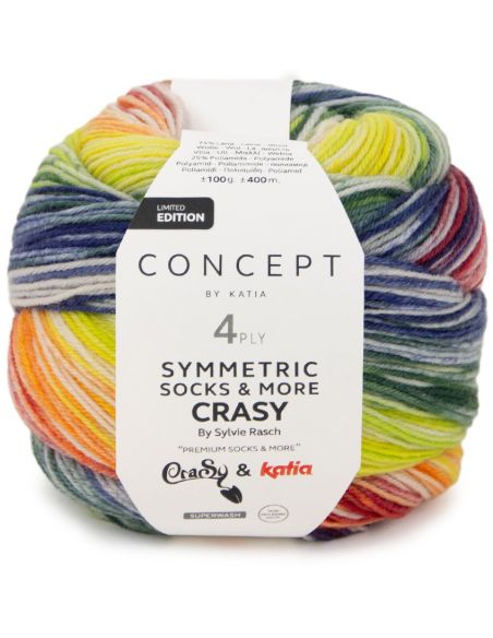 Symmetrische Sockenwolle & Mehr Crazy Katia