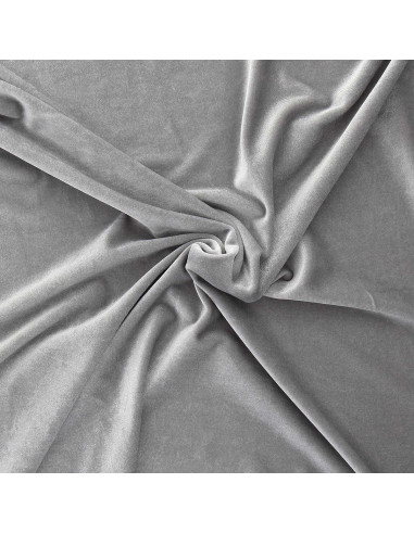 Stretch-Samtstoff - Silber
