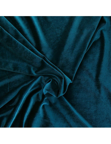 Stretch-Samtstoff - Petrolblau
