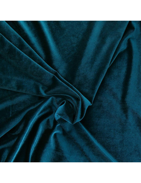 Stretch-Samtstoff - Petrolblau