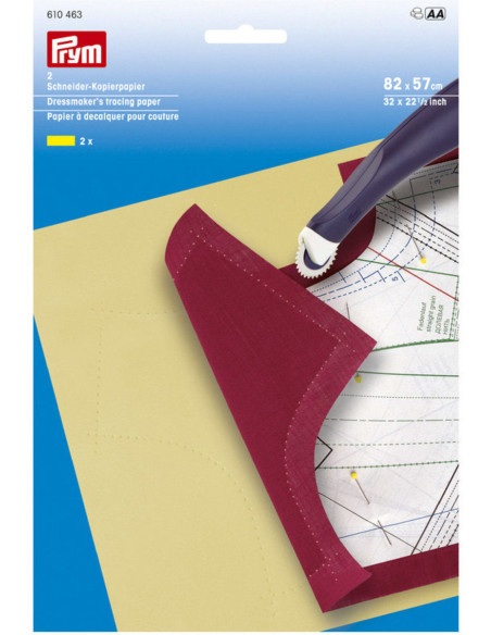 Gelbes Kopierpapier für das Nähen