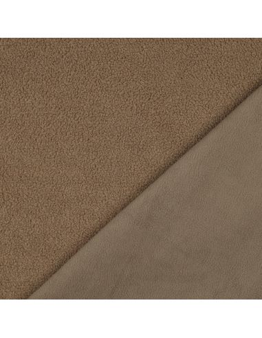 Doppelseitiger Teddy-Fleece-Stoff - Mocha