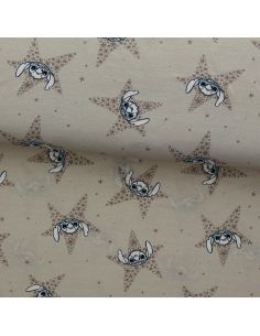 Jersey-Stoff Lilo & Stitch - Beigefarbene Sterne