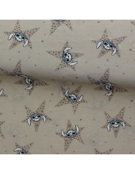 Jersey-Stoff Lilo & Stitch - Beigefarbene Sterne