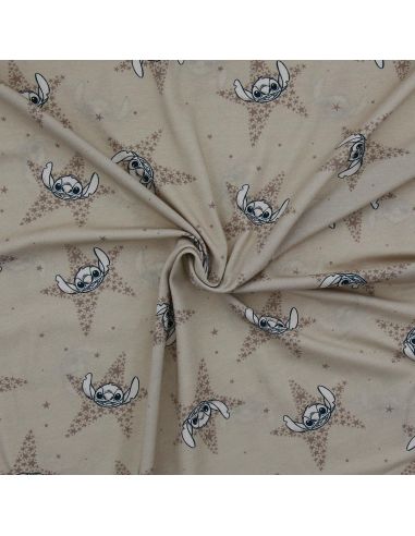 Jersey-Stoff Lilo & Stitch - Beigefarbene Sterne