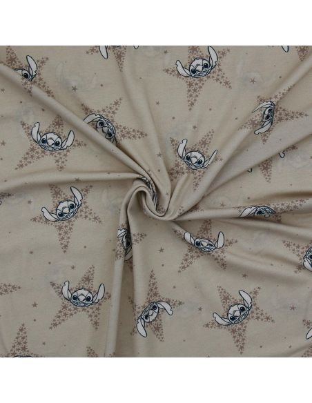 Jersey-Stoff Lilo & Stitch - Beigefarbene Sterne