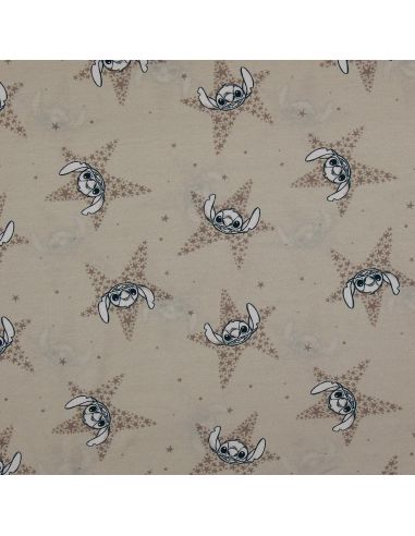 Jersey-Stoff Lilo & Stitch - Beigefarbene Sterne