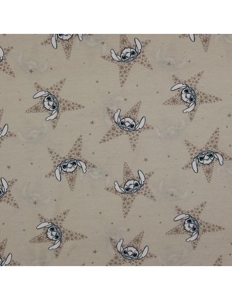 Jersey-Stoff Lilo & Stitch - Beigefarbene Sterne