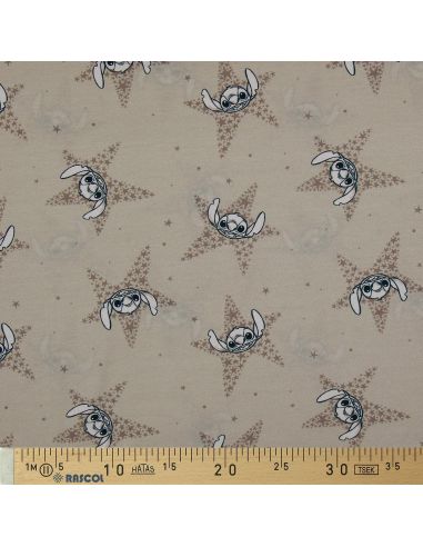 Jersey-Stoff Lilo & Stitch - Beigefarbene Sterne