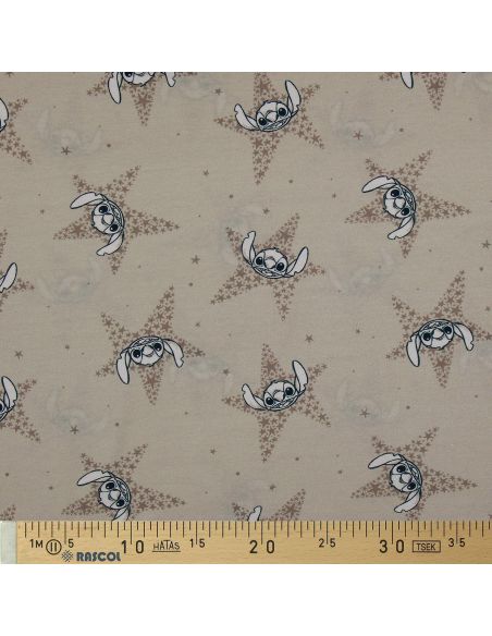 Jersey-Stoff Lilo & Stitch - Beigefarbene Sterne