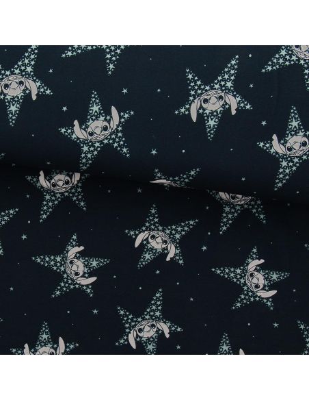 Jersey-Stoff Lilo & Stitch - Marineblaue Sterne