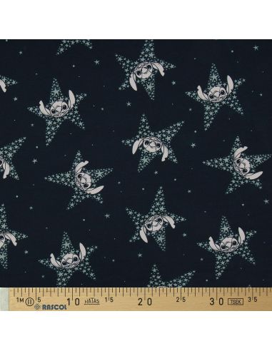 Jersey-Stoff Lilo & Stitch - Marineblaue Sterne