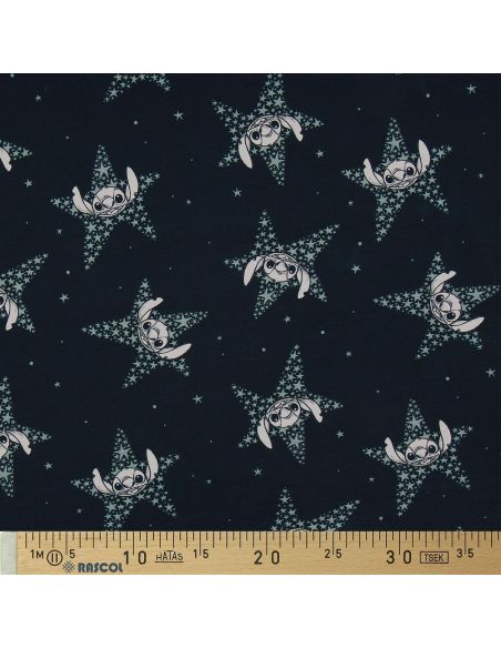 Jersey-Stoff Lilo & Stitch - Marineblaue Sterne